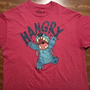 STITCH HANGRY T-SHIRT - XL // Disney Cartoon Tee Shirt Lilo Cute Alien